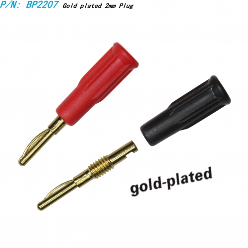 BP2207 2mm plated solder type 2mm gold-plated banana plug with Gold Plug