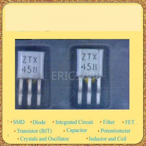 ZTX458M1TA TO-92 pen NPN triode printing: ZTX458 ZETEX