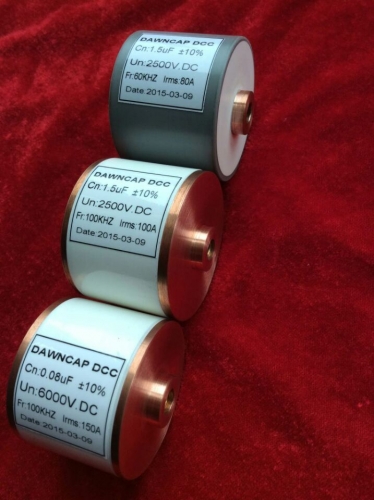 New release DCC 0.08UF6000VDC 150A air cooled resonant capacitor 100KHZ