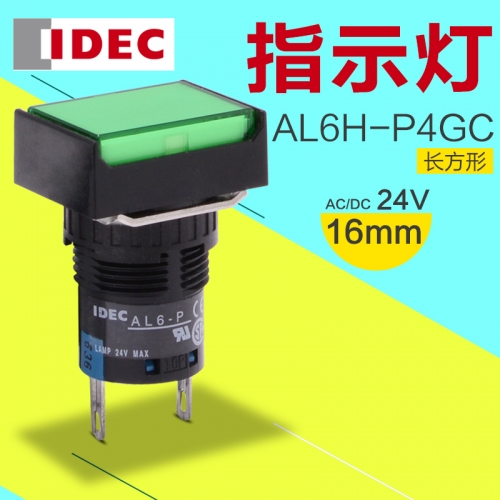 IDEC and 16mm 24V LED AL6H-P4GC rectangular light green