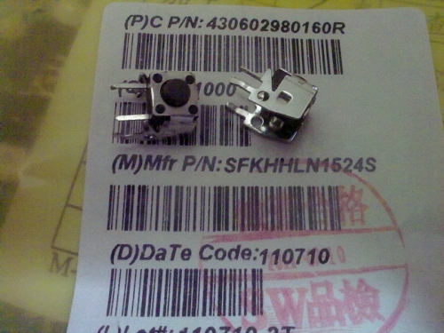 Taiwan Fuhua belt bracket horizontal touch switch micro switch button 6*6*5MM 6x6x5MM