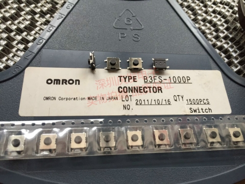 Imported Japanese OMRON 6*6*3.1 tact switch, SMD 4 foot button switch, inching B3FS-1000P