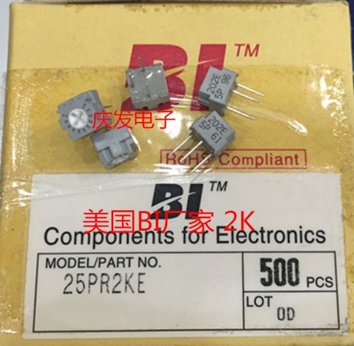 Imported American BI single coil top adjustment precision adjustable resistor 25PR2KE, 202E, 2K and 3362P for replacement