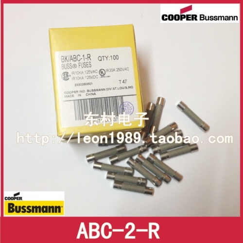 American BUSSMANN fuses BUSS, FUSE, ABC-2-R, 2A, 250V, 6.4*31.7mm, fast breaking