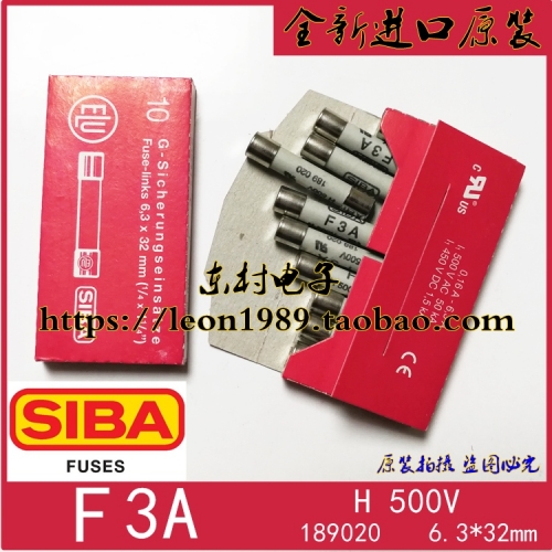 F3A H500V imports SIBA fuse 189020 6.3*32mm F4A/F10A H 500V