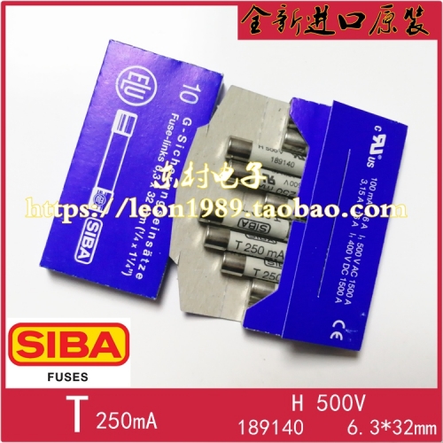 Import SIBA fuse 189140 6.3*32mm T250mA T250mA H 500V fuse