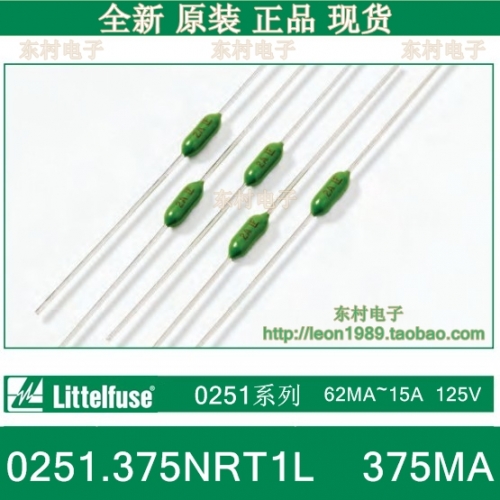 The United States Littelfuse 0251.375NRT1L 375MA LF 125V Lite fuse resistance type