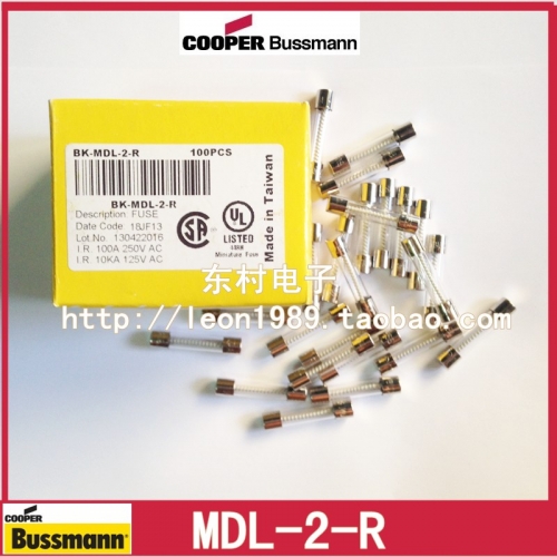 American BUSSMANN glass tube fuse Time-Delay fuse MDL-2-R 2A 250V