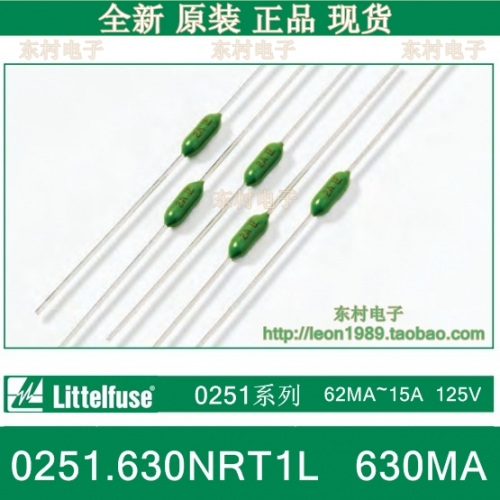 The United States Netlon Littelfuse 0251.630NRT1L 630MA LF 125V resistance type fuse