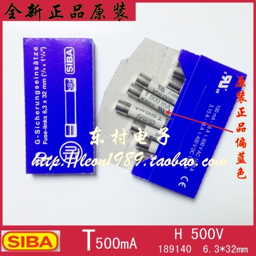 Import SIBA fuse 189140 6.3*32mm T500mA T500mA H 500V fuse