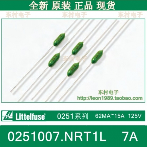 The United States Netlon Littelfuse 0251007.NRT1L 7A LF 125V fuse resistance