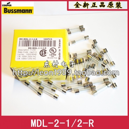 American BUSSMANN glass tube fuse MDL-2-1/2-R 2.5A 250V 6.35*31.75mm