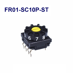 Daily open NKK switch, NKK miniature rotary switch, FR01-SC10P-ST inlet 10MM, dial code switch