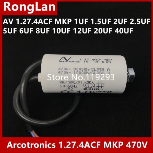 Original Arcotronics 1.27.4ACF MKP 1UF 1.5UF 2UF 2.5UF 5UF 6UF 8UF 10UF 12UF 20UF 40UF 5% motor start capacitors