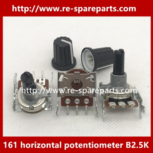 QSC power amplifier volume potentiometer RK161 horizontal single joint potentiometer B2.5K B252 handle with thread 20MMF+KNOB