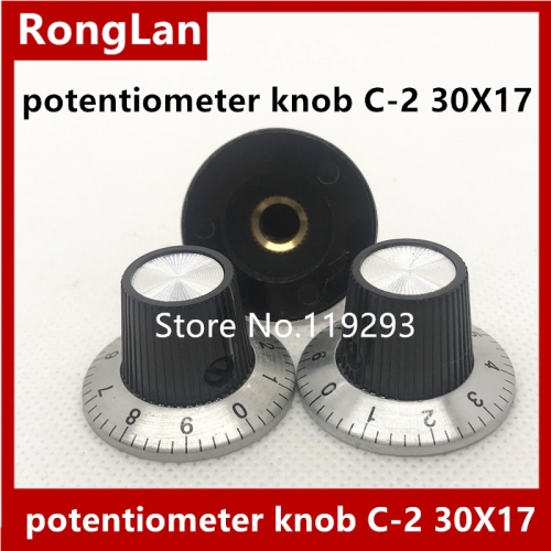 Potentiometer knob C-1(23X14MM)  C-2(30X17MM) C-3(37X14MM)with scale knob side screw bore 6MM