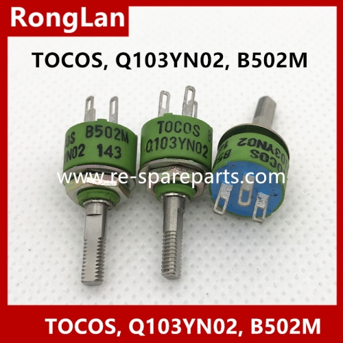 TOCOS, Q103YN02, B502M, 5K potentiometer, thread handle long, 15MMH green hole