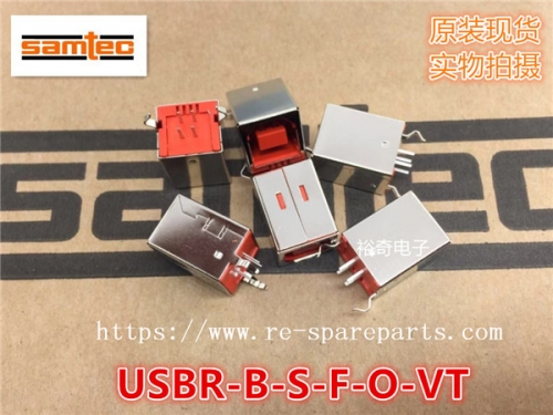 Samtec  USBR-B-S-F-O-VT Conn USB 2.0 Type B RCP 4 POS 2.5mm Solder ST Thru-Hole 4 Terminal 1 Port