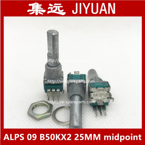 Japan RK09L ALPS vertical dual potentiometer 503 B50K with the midpoint of the handle with long thread 25MMF