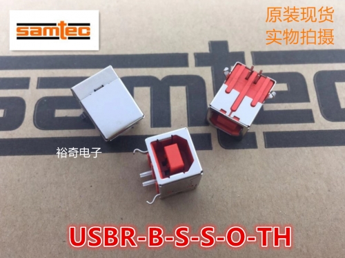 Samtec  USBR-B-S-S-O-TH Conn USB 2.0 Type B RCP 4 POS 2.5mm Solder RA Thru-Hole 4 Terminal 1 Port Tray