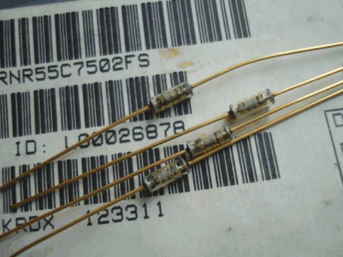 Origional Product Vishay Gold Pin 75K 75000 0.1% Glass Fiber High-Precision Fever Resistor