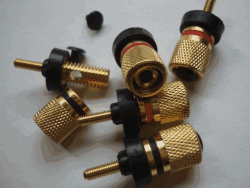 Origional Product 2-Bit Fine Copper Loudspeaker Box Trumpet Gold-Plated Copper Wiring Terminal Banana Plug Socket Sound Box Accessories