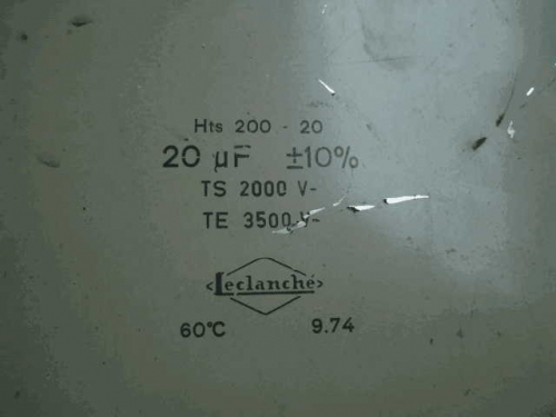 Early Stage France Leclanche 2000 V/3500 V 20 uf s 22UF Oil-Immersed Oil Jar Promise Capacitance