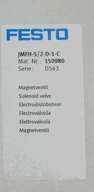 FESTO JMFH-5-/2-D-1- C 150980 Festo Solenoid Valve Brand New & Original