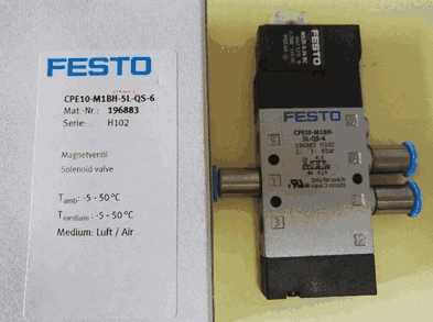 Festo Festo Solenoid Valve CPE10-M1BH-5L-QS-6 196883 Brand New & Original