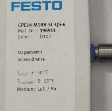 Festo CPE14-M1BH-5L-QS-6 196911 Festool Brand New Genuine Original