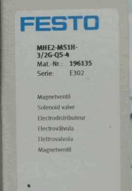 Festo Festo MHE2-MS1H-3/2G-QS-4 196135 Brand New Genuine Original