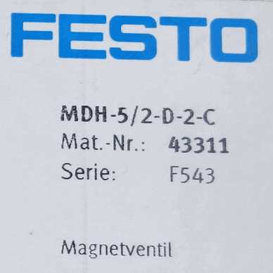 Festo Solenoid Valve MDH-5/2-D-2-C 43311 Brand New & Original   Brand New