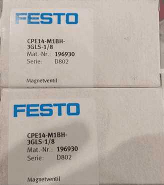 Festo Festo Solenoid Valve CPE14-M1BH-3GLS-1/8 196930 Brand New & Original