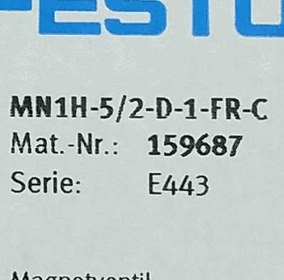 Festo Solenoid Valve Festo MN1H-5/2-D-1-FR-C 159687 Brand New Genuine Original
