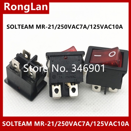 SOLTEAM MR-21 /250VAC7A/125VAC10A four rocker switch gear