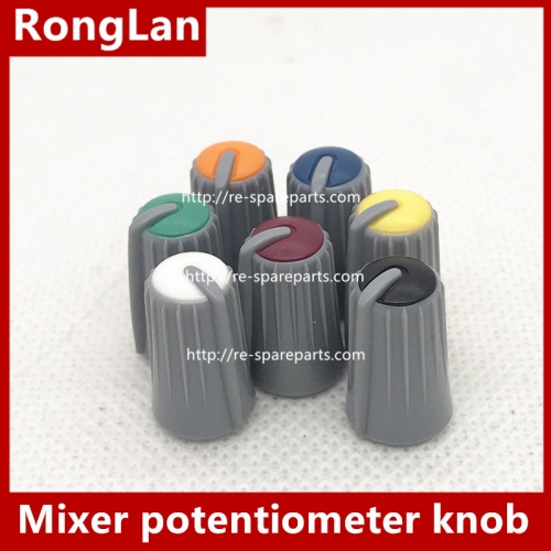 Mixer potentiometer knob cap seven half shaft [dark red, dark blue. Green. Yellow. Orange. White. Black. The body of fine lines