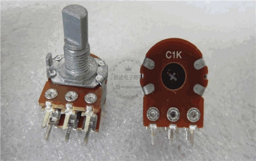 C102 Imported Taiwan Alpha 16 C1kx2 Fever Level Amplifier Stereo Volume Potentiometer Half Handle 15mm
