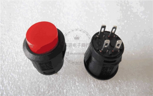 Imported Taiwan Sic R13-523 round Button Reset 4-Leg Light Included Button Self-Elastic Power Switch