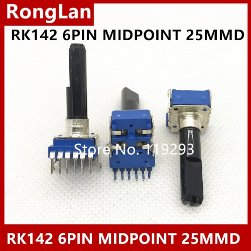 B10K RK1112G2H 142 vertical double potentiometer with a long handle 6P 25MMF