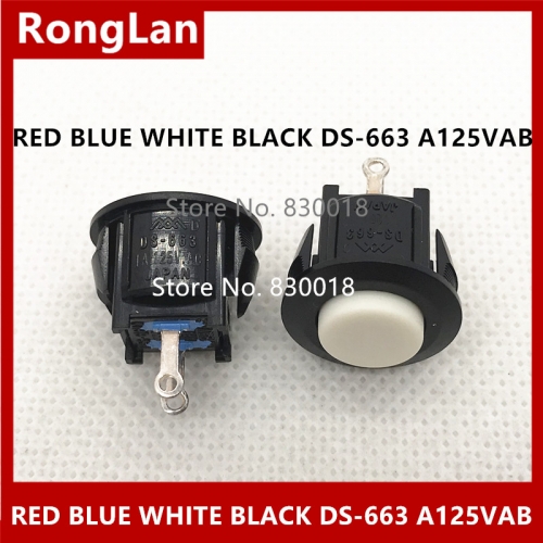 Japan imported three mountains button switch RED BLUE WHITE BLACK DS-663 DS-660 A125VAB round reset switch button