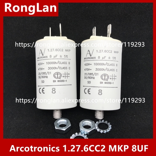 [New Original] Arcotronics 1.27.6CC2 MKP 8UF 5% motor start capacitors