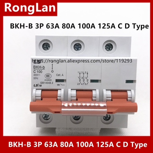 BKH-B 3P Korean - produce low-voltage electrical miniature circuit breakers 63A 80A 100A 125A air switch C Type D Type