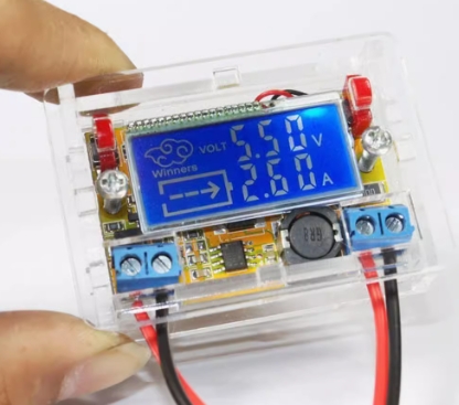 DC-DC adjustable voltage reducing and stabilizing power supply module with display LCD screen and dual display of voltmeter and ammeter