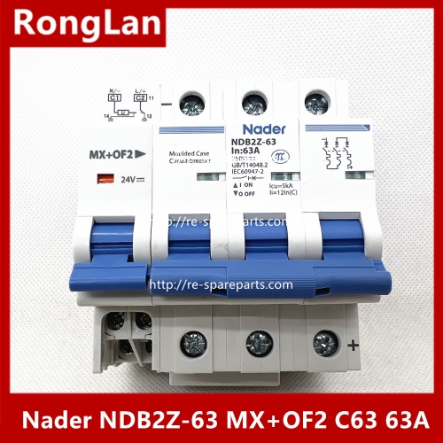 Nader NDB2Z-63 MX+OF2 C63 63A new authentic letter small DC circuit breaker 3P63A + MX+OF2 air switch