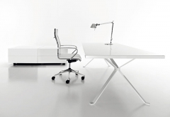 Foldable Steel White Leg Stone Top Office Desks For Sale