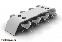 8 People Conference Table Stone Material Custom Design