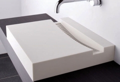 Rectangular White Solid Surface Stone Composite Sinks