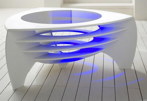 Popular Led Lighting Solid Surface Stone Coffee End Table