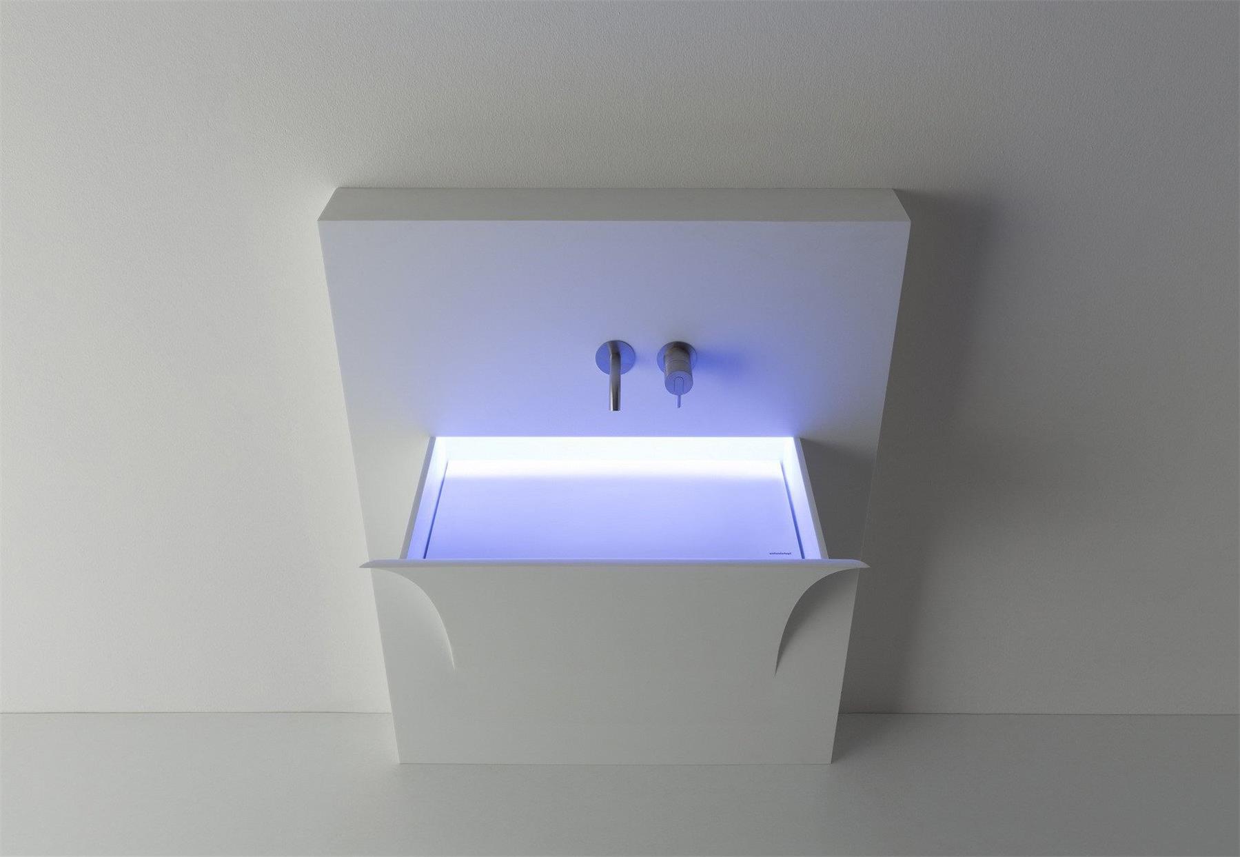 Corian Lighting Wall Hang Up Stone Bathroom Vanity