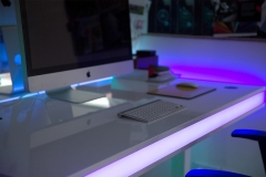 Unique adjustable office desk with LED lights